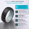 imageThunderFit Mens Air Groove 78mm Wide 18mm Thick Silicone Rings Variety Multipack 17Pack J Grey ABlack  SkyBlue EGrey C
