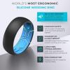 imageThunderFit Mens Air Groove 78mm Wide 18mm Thick Silicone Rings Variety Multipack 17Pack L Sky Blue E  Black