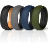 imageThunderFit Mens Air Groove 78mm Wide 18mm Thick Silicone Rings Variety Multipack 17Pack A BlackGrey A  Orange EBlack  BlackDark Blue B  BlackOlive Green
