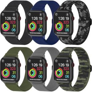 imageNylon Apple Watch Bands Unisex  iWatch 123456789SEUltra 2 Bands for 38mm40mm41mm42mm44mm45mm49mm  1468 Variety MultipackPack G Charcoal Black  Navy Blue  Army Green  Midnight Grey  Green Camo  Grey Camo