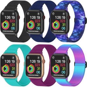 imageNylon Apple Watch Bands Unisex  iWatch 123456789SEUltra 2 Bands for 38mm40mm41mm42mm44mm45mm49mm  1468 Variety MultipackPack H Sapphire Blue  Dark Raspberry  Charcoal Black  Navy Blue  Lightning Blue  Galaxy