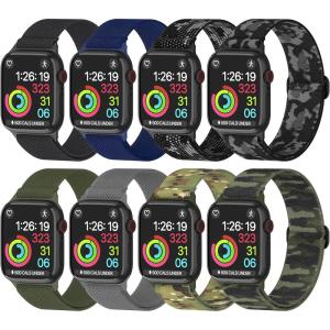 imageNylon Apple Watch Bands Unisex  iWatch 123456789SEUltra 2 Bands for 38mm40mm41mm42mm44mm45mm49mm  1468 Variety MultipackPack I Charcoal Black  Navy Blue  Army Green  Midnight Grey  Green Camo  Grey Camo  Desert Camo  Snakeskin Camo