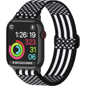 imageNylon Apple Watch Bands Unisex  iWatch 123456789SEUltra 2 Bands for 38mm40mm41mm42mm44mm45mm49mm  1468 Variety MultipackPack R US Flag  Black  White