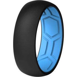 imageThunderFit Mens Air Groove 78mm Wide 18mm Thick Silicone Rings Variety Multipack 17Pack L Sky Blue E  Black