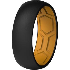 imageThunderFit Mens Air Groove 78mm Wide 18mm Thick Silicone Rings Variety Multipack 17Pack N Black  Orange