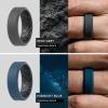imageThunderFit Men Silicone Wedding Rings Breathable Pattern Engagement Bands 8mm Wide 22mm Thick  147 Variety MultipackPack E GreyBlack  BlackDark Blue  BlackGrey  Sky BlueGrey