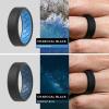 imageThunderFit Men Silicone Wedding Rings Breathable Pattern Engagement Bands 8mm Wide 22mm Thick  147 Variety MultipackPack F Sky BlueBlack  RedBlack  OrangeBlack  Dark BlueBlack