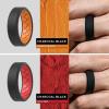 imageThunderFit Men Silicone Wedding Rings Breathable Pattern Engagement Bands 8mm Wide 22mm Thick  147 Variety MultipackPack F Sky BlueBlack  RedBlack  OrangeBlack  Dark BlueBlack