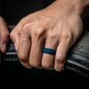 imageThunderFit Men Silicone Wedding Rings Breathable Pattern Engagement Bands 8mm Wide 22mm Thick  147 Variety MultipackPack H Dark RedBlack  BlackOlive Green  GreyBlack  BlackDark Blue