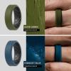 imageThunderFit Men Silicone Wedding Rings Breathable Pattern Engagement Bands 8mm Wide 22mm Thick  147 Variety MultipackPack H Dark RedBlack  BlackOlive Green  GreyBlack  BlackDark Blue