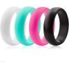imageThunderFit Silicone Rings Wedding Bands for Women 56mm Wide 2mm Thick  34 Variety MultipackPack B Teal  Pink  Black  White