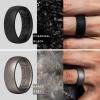 imageThunderFit Silicone Rings for Men Breathable Patterned Design Rubber Wedding Engagement Bands 87mm Wide 22mm Thick  147 Variety MultipackPack B Charcoal Black  Brass Grey  Blue Camo  Grey Silver
