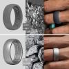 imageThunderFit Silicone Rings for Men Breathable Patterned Design Rubber Wedding Engagement Bands 87mm Wide 22mm Thick  147 Variety MultipackPack F Charcoal Black  Iron Grey  Lead Grey  Grey Silver