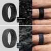 imageThunderFit Silicone Rings for Men Breathable Patterned Design Rubber Wedding Engagement Bands 87mm Wide 22mm Thick  147 Variety MultipackPack I Charcoal Black  Iron Grey  Smokey Grey  Grey Silver