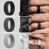 imageThunderFit Silicone Rings for Men Breathable Patterned Design Rubber Wedding Engagement Bands 87mm Wide 22mm Thick  147 Variety MultipackPack J Charcoal Black  Iron Grey  Smokey Grey  Navy Blue  Midnight Blue  Olive Green  Pure White