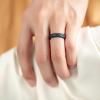 imageThunderFit Silicone Rings for Women Rubber Engagement Wedding Bands Vine Design 55mm Wide 2mm Thick  468 Variety MultipackPack C Black  Marble C  Light Pink G  Light Red H