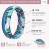 imageThunderFit Silicone Wedding Bands for Women Breathable Printed Design 55mm Wide 18mm ThickAAA  Blue Mountain