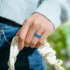 imageThunderFit Silicone Wedding Bands for Women Breathable Printed Design 55mm Wide 18mm ThickAAA  Blue Mountain