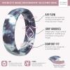 imageThunderFit Silicone Wedding Bands for Women Breathable Printed Design 55mm Wide 18mm ThickBlue TieDye