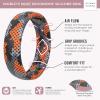imageThunderFit Silicone Wedding Bands for Women Breathable Printed Design 55mm Wide 18mm ThickOrange Camo Mesh
