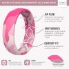 imageThunderFit Silicone Wedding Bands for Women Breathable Printed Design 55mm Wide 18mm ThickPink Camo