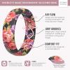 imageThunderFit Silicone Wedding Bands for Women Breathable Printed Design 55mm Wide 18mm ThickRoses on Black