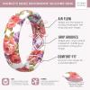 imageThunderFit Silicone Wedding Bands for Women Breathable Printed Design 55mm Wide 18mm ThickRoses on White