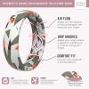 imageThunderFit Silicone Wedding Bands for Women Breathable Printed Design 55mm Wide 18mm ThickSporty Orange Camo Triangles
