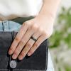 imageThunderFit Silicone Wedding Bands for Women Breathable Printed Design 56mm Wide 18mm Thick  12 Variety MultipackPack C Black Marble