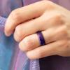 imageThunderFit Silicone Wedding Bands for Women Breathable Printed Design 56mm Wide 18mm Thick  12 Variety MultipackPack E Blue Tie Dye  Galaxy Pattern