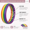 imageThunderFit Silicone Wedding Bands for Women Breathable Printed Design 56mm Wide 18mm Thick  12 Variety MultipackPack G LGBTQ Flag