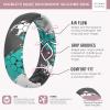 imageThunderFit Silicone Wedding Bands for Women Breathable Printed Design 56mm Wide 18mm Thick  12 Variety MultipackPack J Teal Brush Stokes Camo