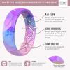 imageThunderFit Silicone Wedding Bands for Women Breathable Printed Design 56mm Wide 18mm Thick  12 Variety MultipackPack M Watercolor 2