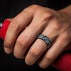 imageThunderFit Silicone Wedding Rings for Men 2 Layers Top Design Bands 85mm Wide 25mm Thick  14812 Variety MultipackPack B Dark Blue BBlack With Flag  BlackBlack With Flag  Dark Blue BDark Blue B  BlackBlack  WhiteGrey C With Features  BlackBlack With Features  WhiteBlack  WhiteGrey C