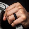 imageThunderFit Silicone Wedding Rings for Men 2 Layers Top Design Bands 85mm Wide 25mm Thick  14812 Variety MultipackPack C Grey CBlack With Flag  BlackBlack With Flag  Grey AGrey A  BlackBlack