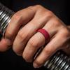 imageThunderFit Silicone Wedding Rings for Men 2 Layers Top Design Bands 85mm Wide 25mm Thick  14812 Variety MultipackPack E Grey CVery Dark Grey A  BlackDark Blue B  BlackDark Red B  BlackOlive Green