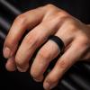 imageThunderFit Silicone Wedding Rings for Men 2 Layers Top Design Bands 85mm Wide 25mm Thick  14812 Variety MultipackPack H Orange EBlack  Light Grey ABlack  Sky Blue EBlack  Grey ABlack