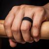 imageThunderFit Silicone Wedding Rings for Men 2 Layers Top Design Bands 85mm Wide 25mm Thick  14812 Variety MultipackPack J WhiteDark Blue F  WhiteBlack  BlackBlack With Features  WhiteDark Blue F With Features