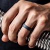 imageThunderFit Unisex Silicone Wedding Rings Rubber Engagement Bands 6mm Wide 165mm Thick  1234567 Variety MultipackPack D Black  Grey  Silver  Dark Silver