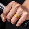 imageThunderFit Unisex Silicone Wedding Rings Rubber Engagement Bands 6mm Wide 165mm Thick  1234567 Variety MultipackPack J Gold