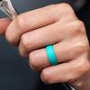 imageThunderFit Unisex Silicone Wedding Rings Rubber Engagement Bands 6mm Wide 165mm Thick  1234567 Variety MultipackPack Q Black  Pink  White  Purple  Blue  Yellow Green  Teal