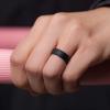 imageThunderFit Unisex Silicone Wedding Rings Rubber Engagement Bands 6mm Wide 165mm Thick  1234567 Variety MultipackPack ZA Rose Gold  Black