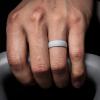 imageThunderFit Unisex Silicone Wedding Rings Rubber Engagement Bands 6mm Wide 165mm Thick  1234567 Variety MultipackPack ZB White  Light Grey  Black  Blue  Dark Red