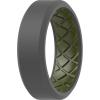 imageThunderFit Men Silicone Wedding Rings Breathable Pattern Engagement Bands 8mm Wide 22mm Thick  147 Variety MultipackPack C Olive GreenGrey
