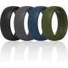 imageThunderFit Silicone Rings for Men Breathable Patterned Design Rubber Wedding Engagement Bands 87mm Wide 22mm Thick  147 Variety MultipackPack H Charcoal Black  Iron Grey  Midnight Blue  Olive Green