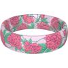 imageThunderFit Silicone Wedding Bands for Women Breathable Printed Design 55mm Wide 18mm ThickFloral Pink Pattern