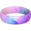 imageThunderFit Silicone Wedding Bands for Women Breathable Printed Design 56mm Wide 18mm Thick  12 Variety MultipackPack M Watercolor 2