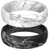 imageThunderFit Silicone Wedding Bands for Women Breathable Printed Design 56mm Wide 18mm Thick  12 Variety MultipackPack N White Marble  Black Marble