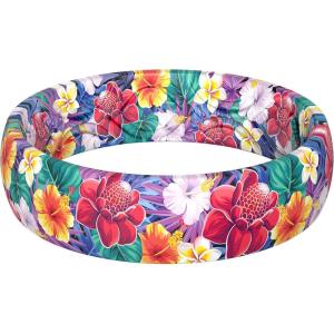 imageThunderFit Silicone Wedding Bands for Women Breathable Printed Design 55mm Wide 18mm ThickAA  Floral Magic