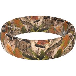 imageThunderFit Silicone Wedding Bands for Women Breathable Printed Design 55mm Wide 18mm ThickForest Camo